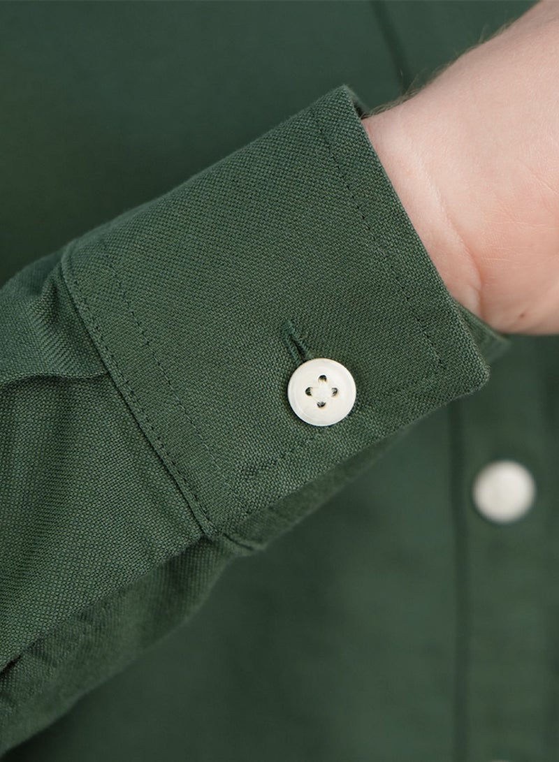 GIORDANO Women’s Slim Fit Cotton Oxford Shirt | Acute Collar with Embroidery - Image 4